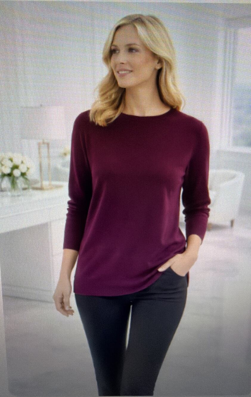 Chico's 3 18 Sweater Women XL burgundy gold back zipper classic capsule luxury